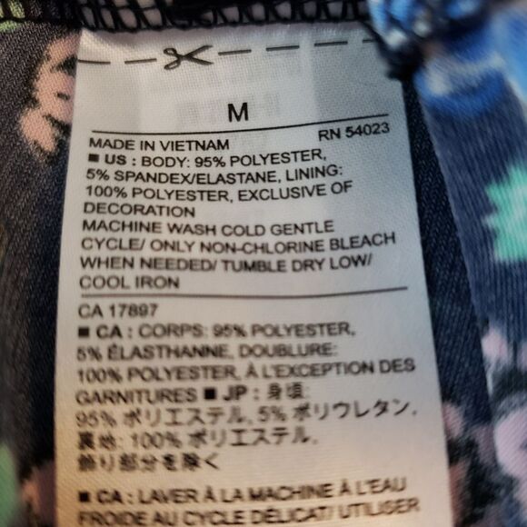 Banana Republic Navy Floral Tank Top Sz M - Picture 5 of 6